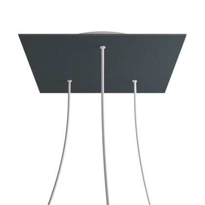 Rosace XXL Rose-One carré de 400 mm avec 3 trous et 4 trous latéraux - Anthracite