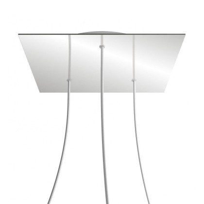Rosace XXL Rose-One carré de 400 mm avec 3 trous et 4 trous latéraux - Miroir