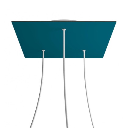 Rosace XXL Rose-One carré de 400 mm avec 3 trous et 4 trous latéraux - Pétrole