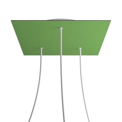 Rosace XXL Rose-One carré de 400 mm avec 3 trous et 4 trous latéraux - Vert Prairie