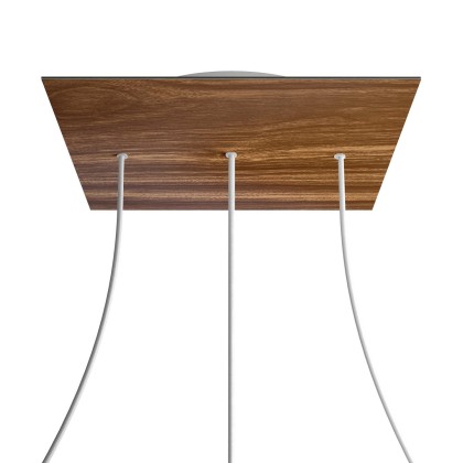 Rosace XXL Rose-One carré de 400 mm avec 3 trous alignés et 4 trous latéraux - Bois