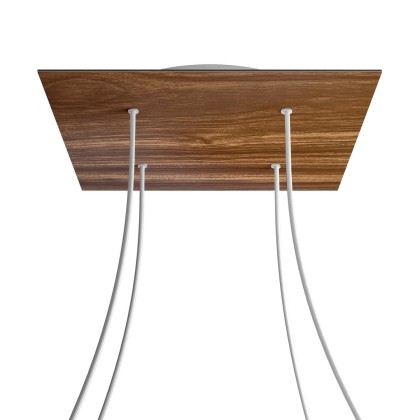 Rosace XXL Rose-One carré de 400 mm avec 4 trous et 4 trous latéraux - Bois