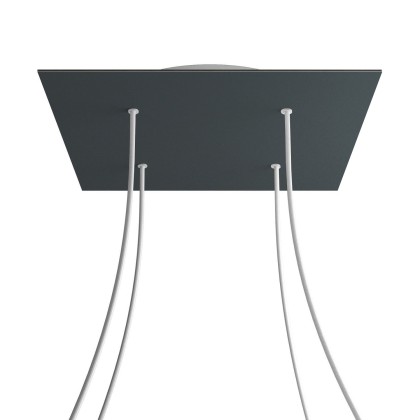 Rosace XXL Rose-One carré de 400 mm avec 4 trous et 4 trous latéraux - Anthracite