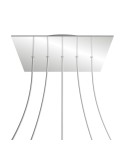 Rosace XXL Rose-One carré de 400 mm avec 5 trous alignés et 4 trous latéraux