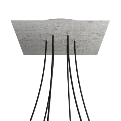 Rosace XXL Rose-One carré de 400 mm avec 6 trous et 4 trous latéraux - Béton