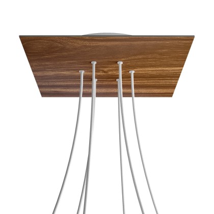 Rosace XXL Rose-One carré de 400 mm avec 6 trous et 4 trous latéraux - Bois