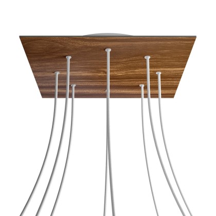 Rosace XXL Rose-One carré de 400 mm avec 8 trous et 4 trous latéraux - Bois