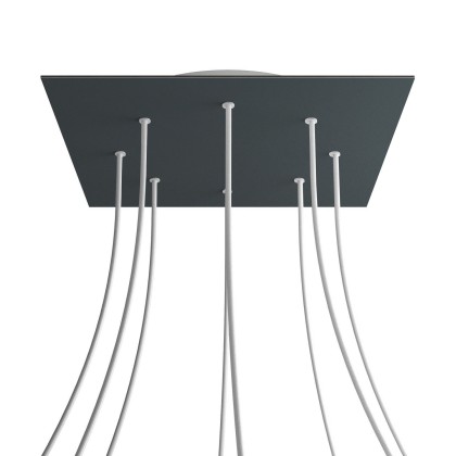 Rosace XXL Rose-One carré de 400 mm avec 8 trous et 4 trous latéraux - Anthracite