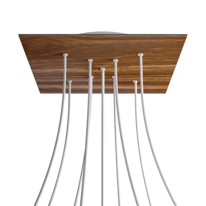 Rosace XXL Rose-One carré de 400 mm avec 9 trous en croix et 4 trous latéraux - Bois