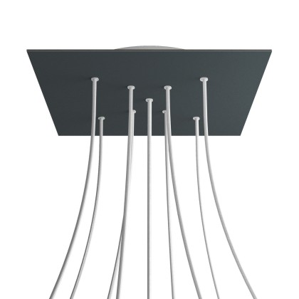 Rosace XXL Rose-One carré de 400 mm avec 9 trous en croix et 4 trous latéraux - Anthracite