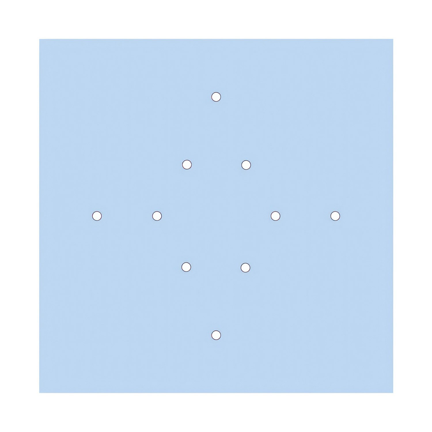 Rosace XXL Rose-One carré de 400 mm avec 10 trous et 4 trous latéraux
