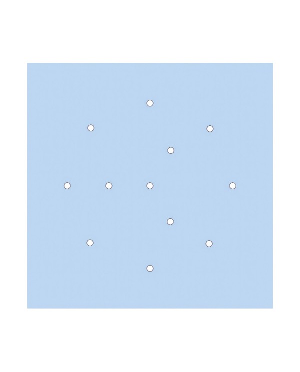 Rosace XXL Rose-One carré de 400 mm avec 12 trous et 4 trous latéraux