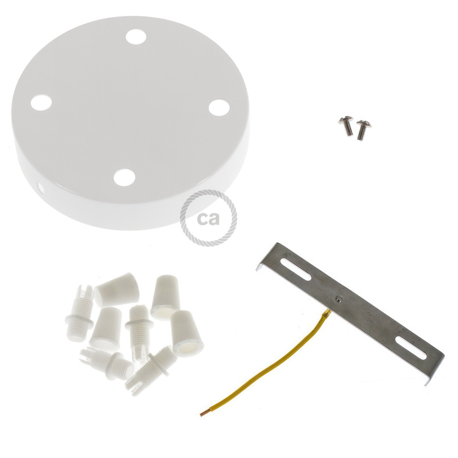 Strak design 4-gaats 120 mm. cilindrische metalen plafondkap