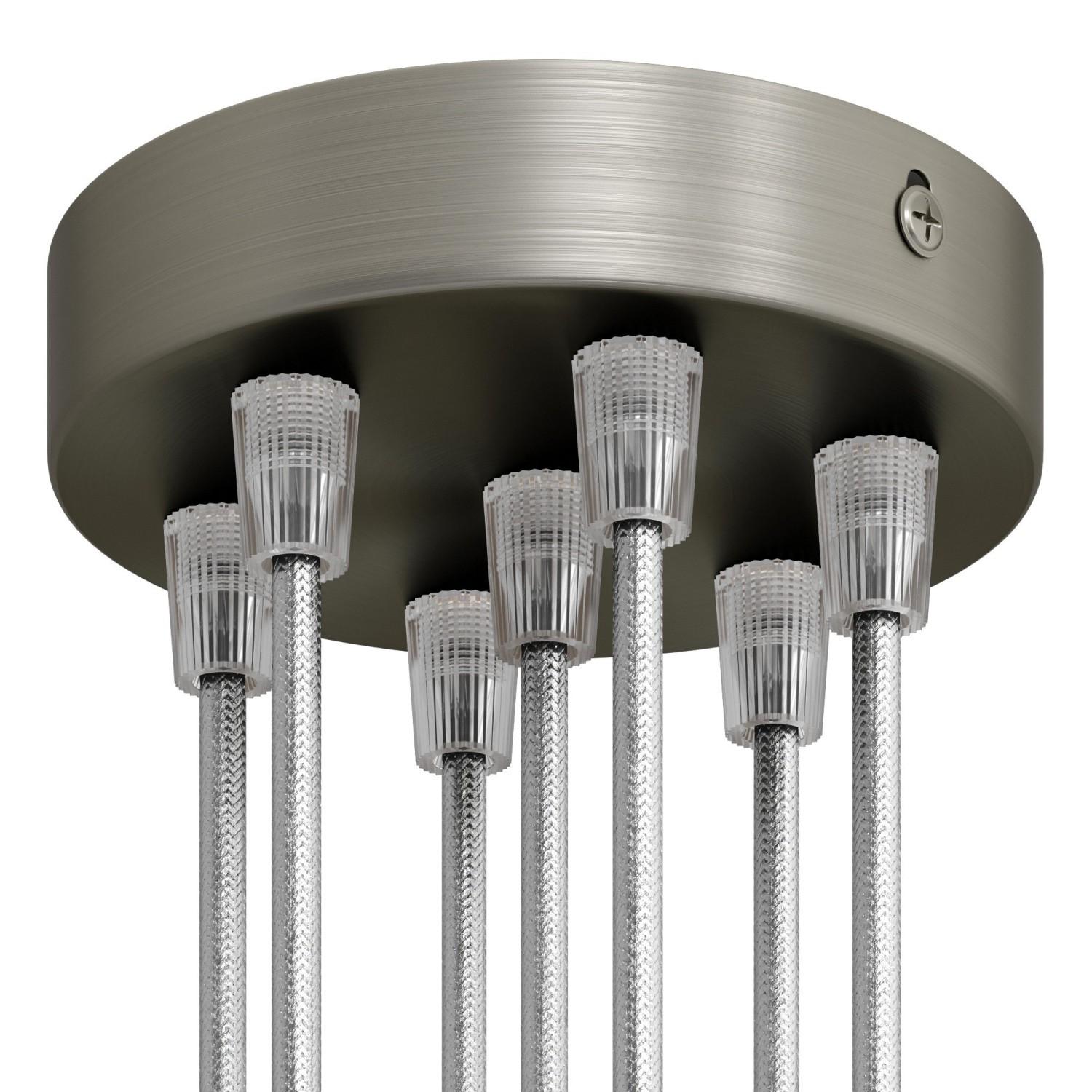Strak design 7-gaats 120 mm. cilindrische metalen plafondkap
