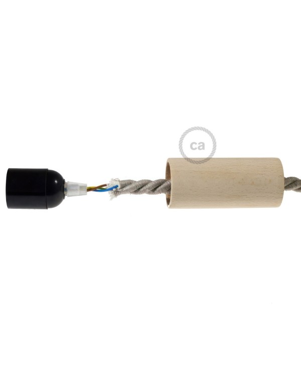 Kit douille E27 en bois pour corde XL
