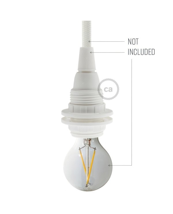 Hard plastic E14 fitting voor lampenkap en 2 schroefringen
