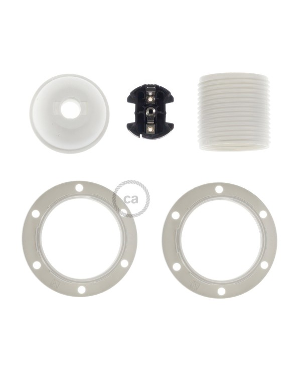 Hard plastic E27 fitting voor lampenkap met 2 schroefringen