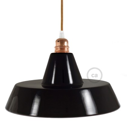 Abat-jour Industriel en céramique - Made in Italy - Noir - Cuivre