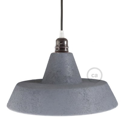 Abat-jour Industriel en céramique - Made in Italy - Effet ciment - Blanc