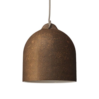 Abat-jour Cloche M en céramique - Made in Italy - Effet corten - Blanc