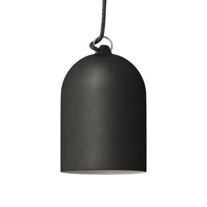Abat-jour Cloche Mini XS en céramique - Made in Italy - Tableau noir - Blanc