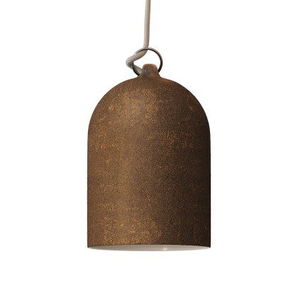 Cloche Mini XS keramische lampenkap - Made in Italy - corten-effect - wit