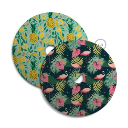 UFO omkeerbare houten lampenkap met illustratie van verschillende kunstenaars, dubbelzijdig, diameter 33 cm - Annachiara Zaminato
