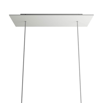 Rosace XXL Rose-One rectangulaire à 2 trous et 6 trous latéraux, dimension 675 x 225 mm - Blanc mat Dibond