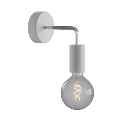 Fermaluce EIVA ELEGANT met L-vormige arm, rozet en waterproof IP65 fitting - gltsjer grijs