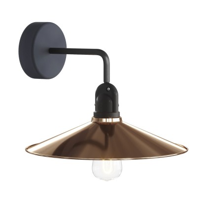 Fermaluce EIVA met L-vormige arm en Swing lampenkap - koper