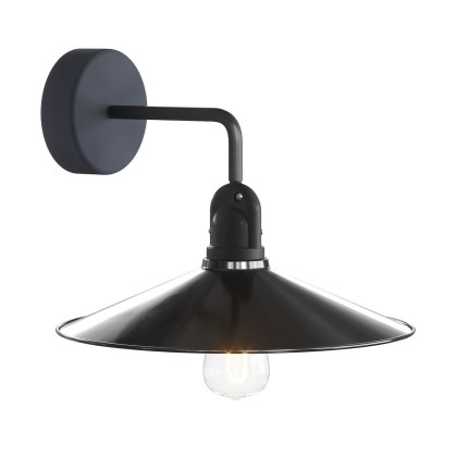 Fermaluce EIVA met L-vormige arm en Swing lampenkap - wit-zwart