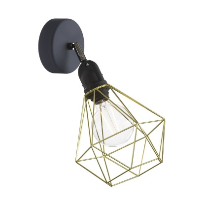 Fermaluce EIVA avec abat-jour Diamond, articulation orientable et douille IP65 waterproof - Laiton