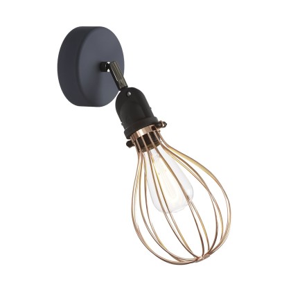 Fermaluce EIVA avec abat-jour Drop, articulation orientable et douille IP65 waterproof - Cuivre