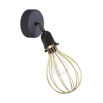 Fermaluce EIVA avec abat-jour Drop, articulation orientable et douille IP65 waterproof - Laiton