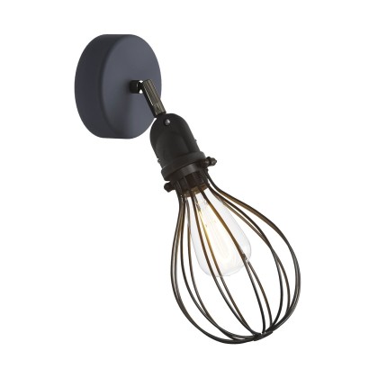 Fermaluce EIVA avec abat-jour Drop, articulation orientable et douille IP65 waterproof - Noir