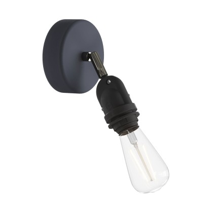 Fermaluce pour abat-jour EIVA avec articulation orientable, rosace et douille IP65 waterproof - Graphite