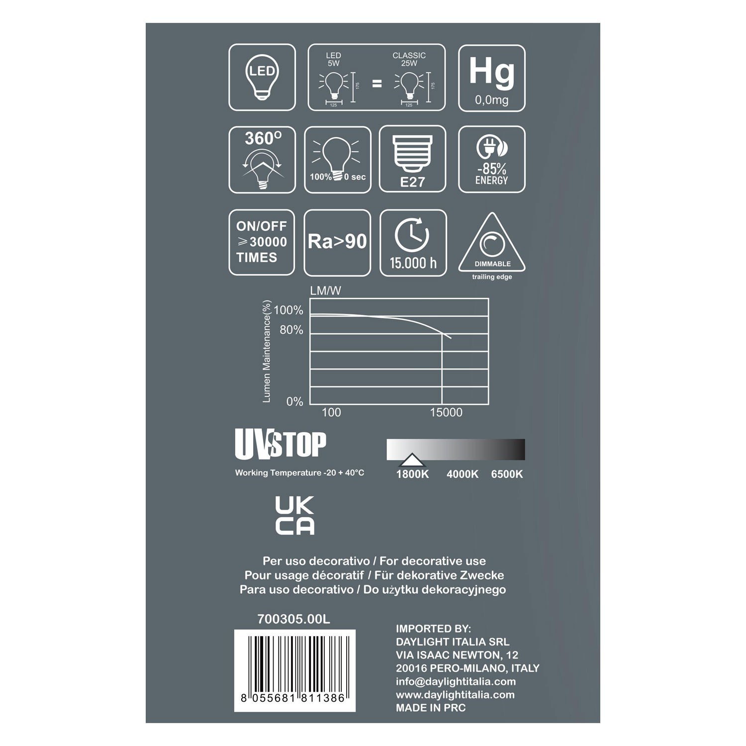 Bol G140 LED lichtbron Bumped Goud Spiraal filament 5W E27 Dimbaar 1800K