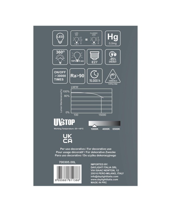 Bol G140 LED lichtbron Bumped Goud Spiraal filament 5W E27 Dimbaar 1800K