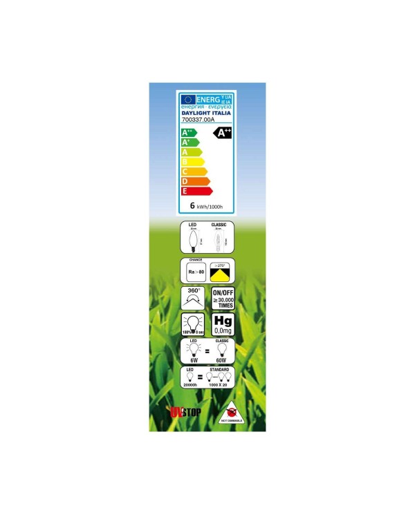 LED lichtbron met filament Oliva Clear 6W E14 2700K