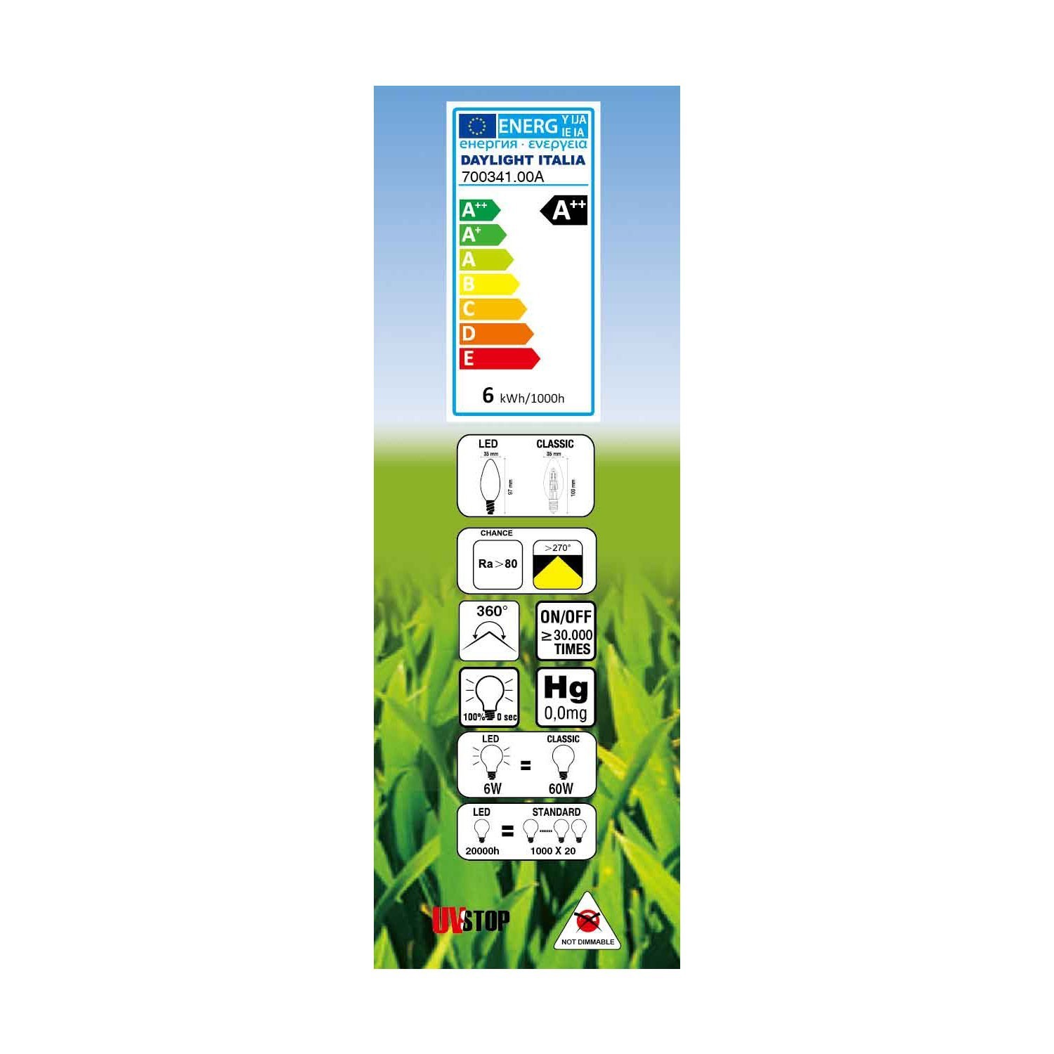 LED lichtbron met filament Oliva Milky 6W E14 2700K