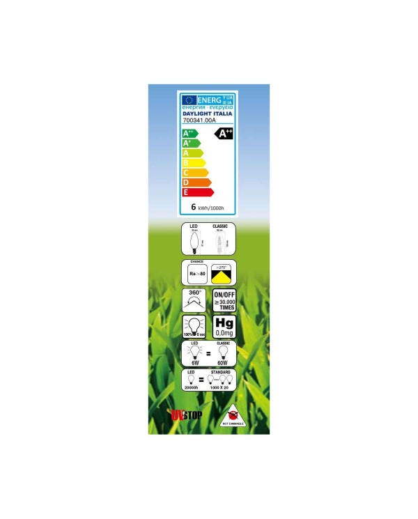 LED lichtbron met filament Oliva Milky 6W E14 2700K