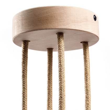 Kit rosace cylindrique en bois à 4 trous - Neutre