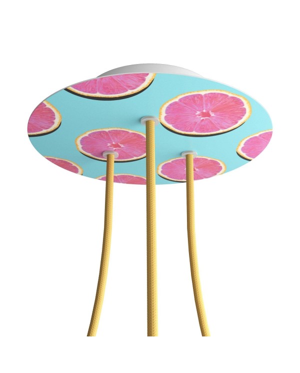 Rose-One compleet rond plafondkap-kit 200 mm. met 3 gaten en 4 zijgaten - PROMO