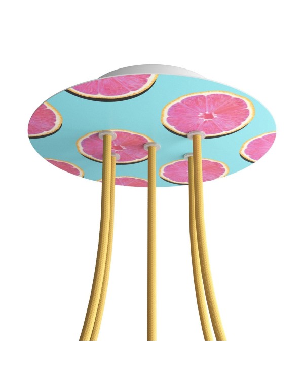 Rose-One compleet rond plafondkap-kit 200 mm. met 5 gaten en 4 zijgaten - PROMO