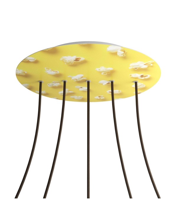 Rosace XXL Rose-One rond de 400 mm de diamètre avec 5 trous alignés et 4 trous latéraux - PROMO