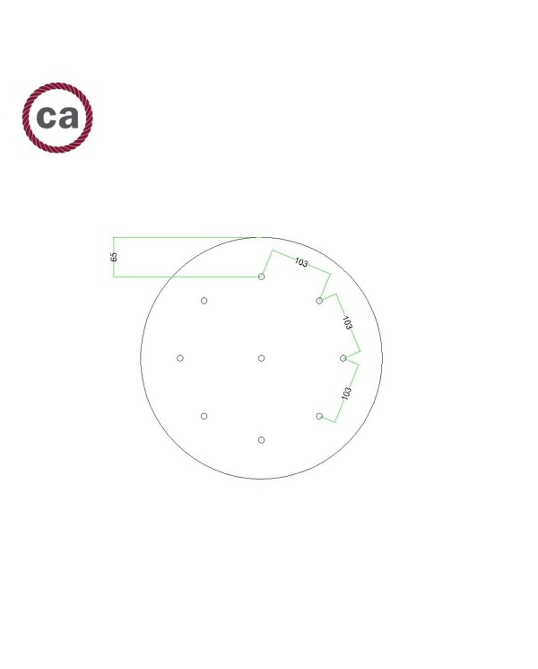 Rosace XXL Rose-One rond de 400 mm de diamètre avec 9 trous et 4 trous latéraux - PROMO