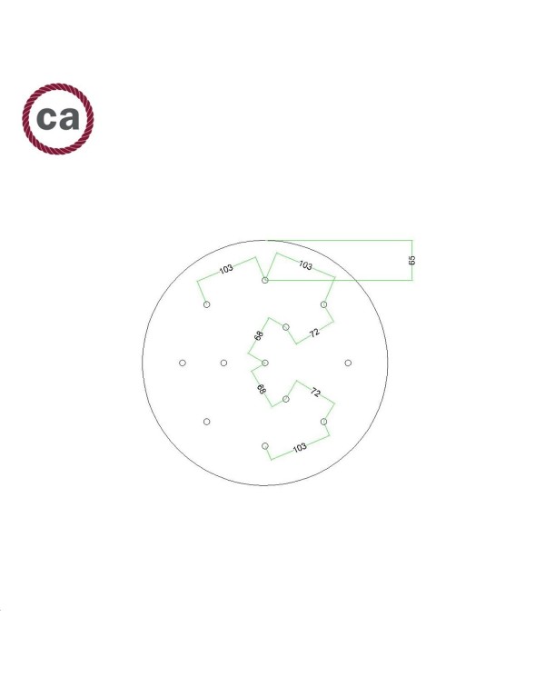 Rosace XXL Rose-One rond de 400 mm de diamètre avec 12 trous et 4 trous latéraux - PROMO