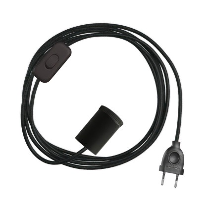 Mini Lamp GU1d0 met Snake-bedrading - zwart