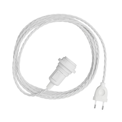 Snake Twisted poiur abat-jour -Lampe plug-in avec câble textile tressé - TC01