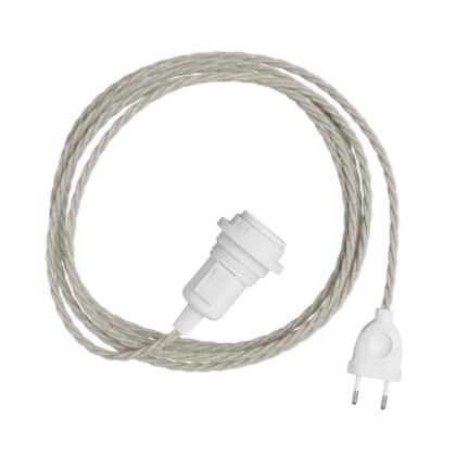 Snake Twisted poiur abat-jour -Lampe plug-in avec câble textile tressé - TN01